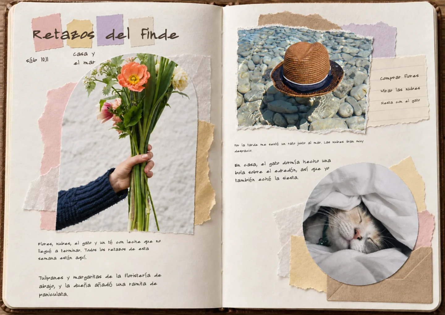 Ejemplo de página de diario: Diario de collage