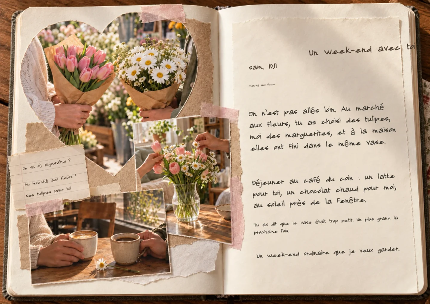 Exemple de page de carnet: Nos souvenirs