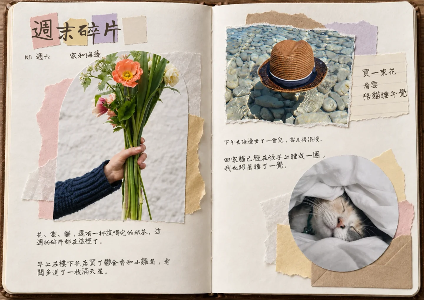 手帳頁面範例: 照片拼貼手帳
