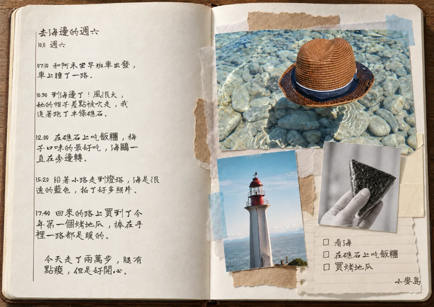 手帳頁面範例: 日常照片手帳