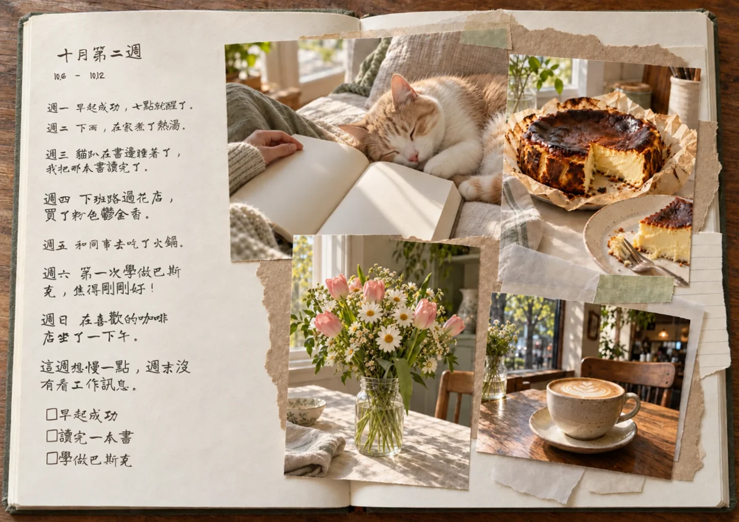 手帳頁面範例: 一週回憶手帳